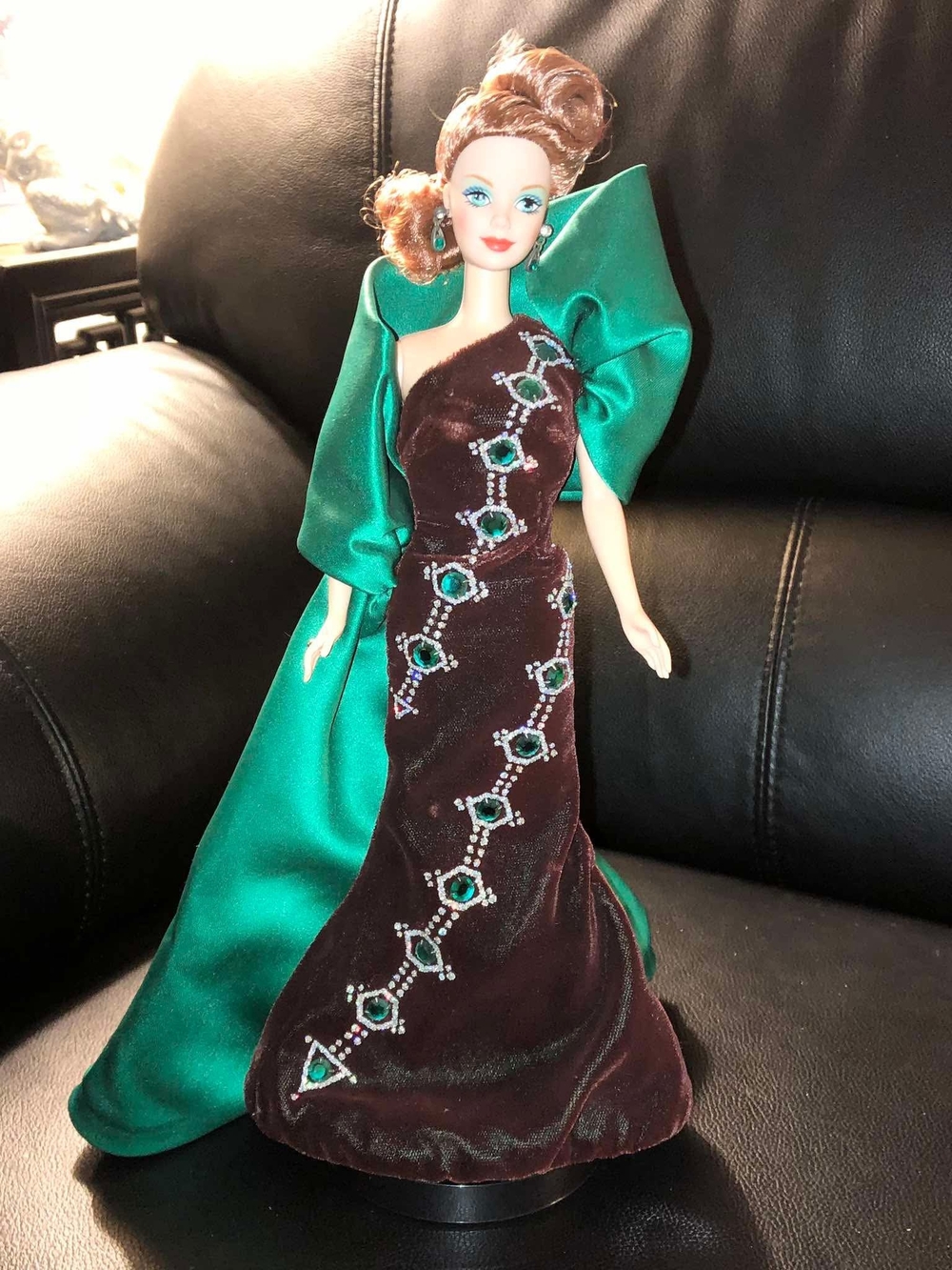 1996 Bob Mackie Emerald Embers Barbie from the Jewel Essence Collection